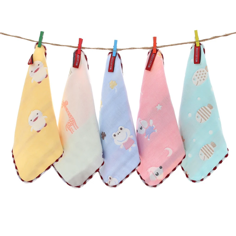 5PCS Baby Towel Bath Towels 100 Cotton Face Washcloth Muslin Squares