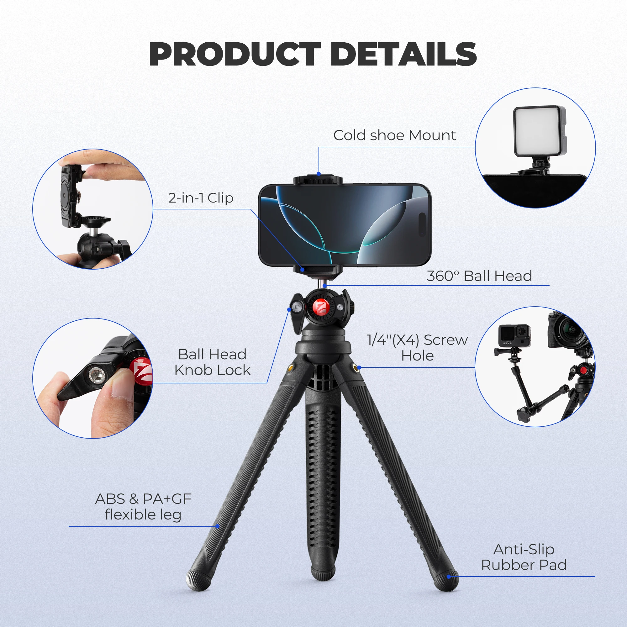 Small Phone Tripod Buy DIGITEK ® (DTR-555 SS) 5.57ft Foldable Tripod Selfie  Stick For Smartphones Mobility Stick