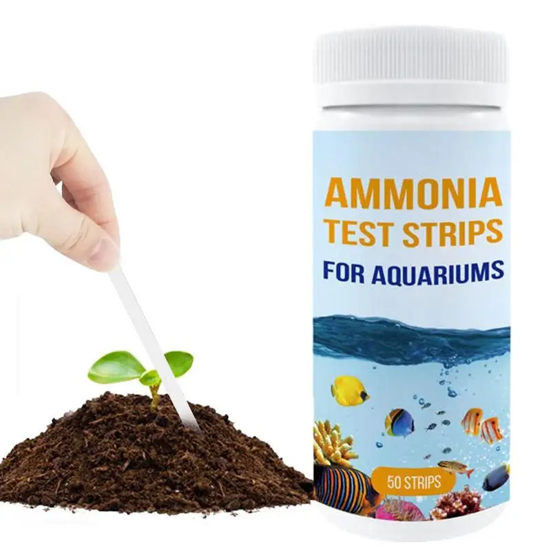Ammonia Test Strips 50pcs for Fish Tank Quick Water Quality Testing Paper Kit Ammonia Tester Safe Water Test Kit for Aquarium