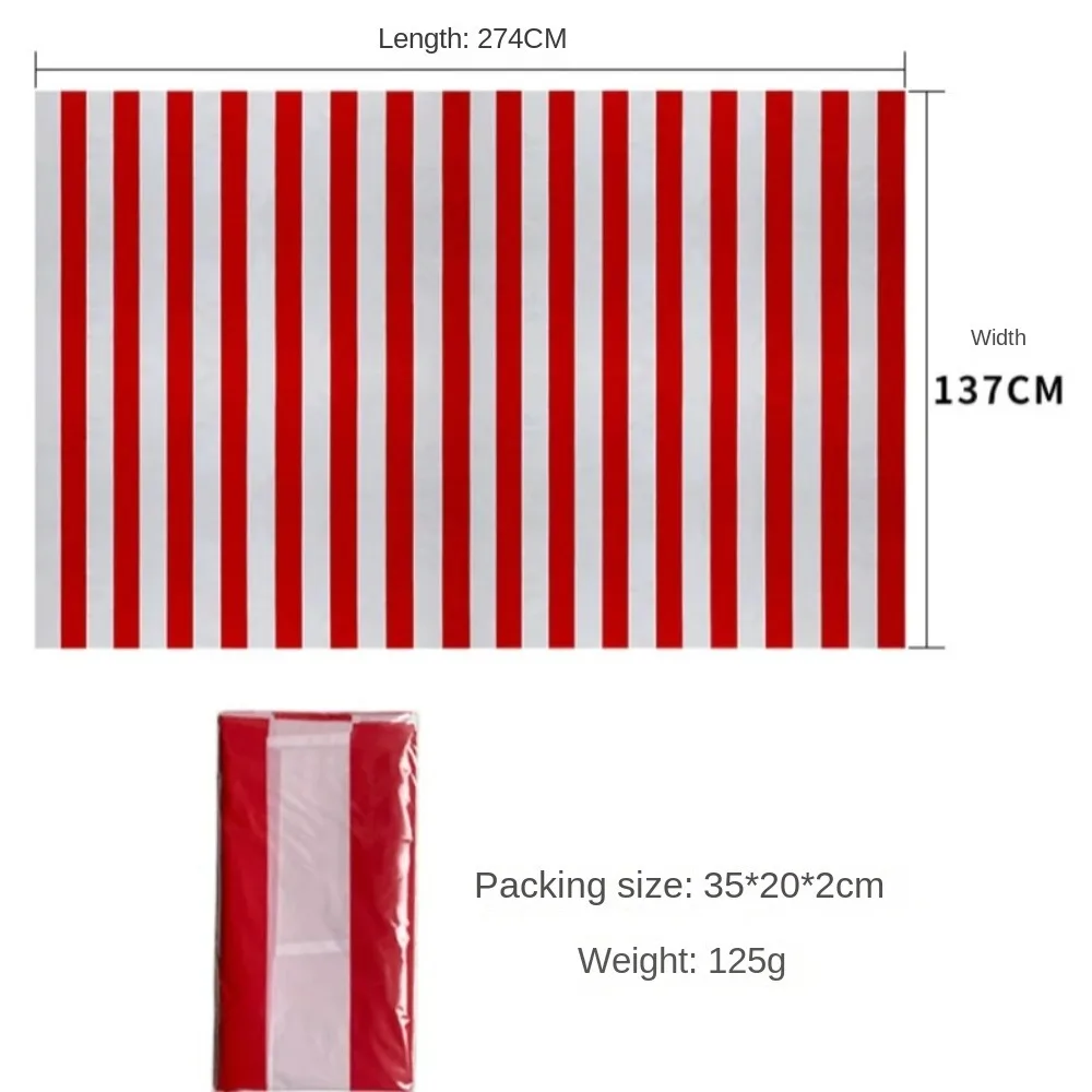 Tablecloth Table Cover Party Birthday Covers Striped Circus Stripe Picnic Dining Plastic Summer Cloth Clothes Wedding Christmas