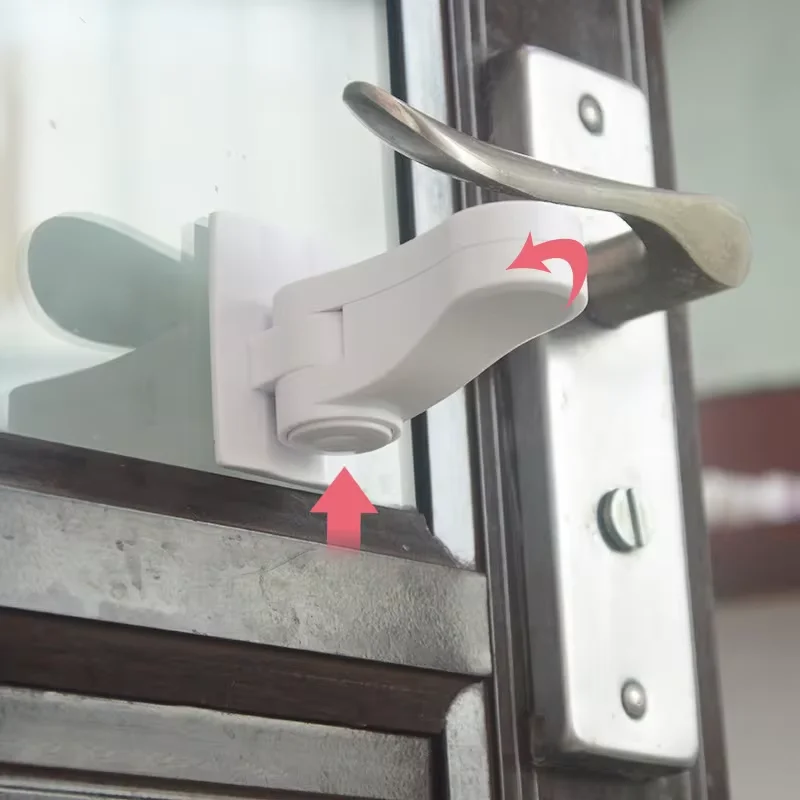 Universal Door Lever Lock Child Baby Safety Lock Rotation Proof Professional Door Adhesive Security Latch Multi-functional