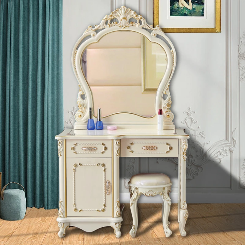 

Nordic Makeup Dressing Table Drawers Led Luxury Modern Dressing Table Mirror Storage Coiffeuse Enfant Fille Dresser Furniture