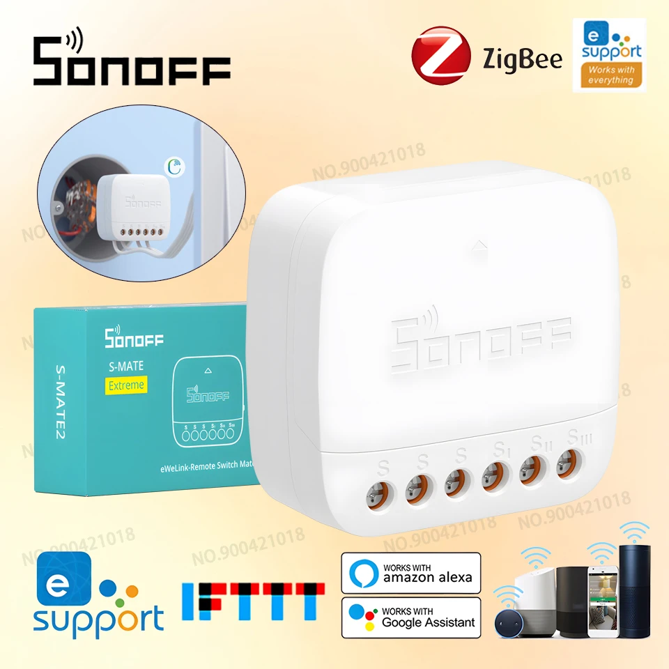

Hot SONOFF Extreme Switch Mate S-MATE2 EWeLink-Remote Control Via Smart Switch For Smart Home Work With Alexa Google Home IFTTT