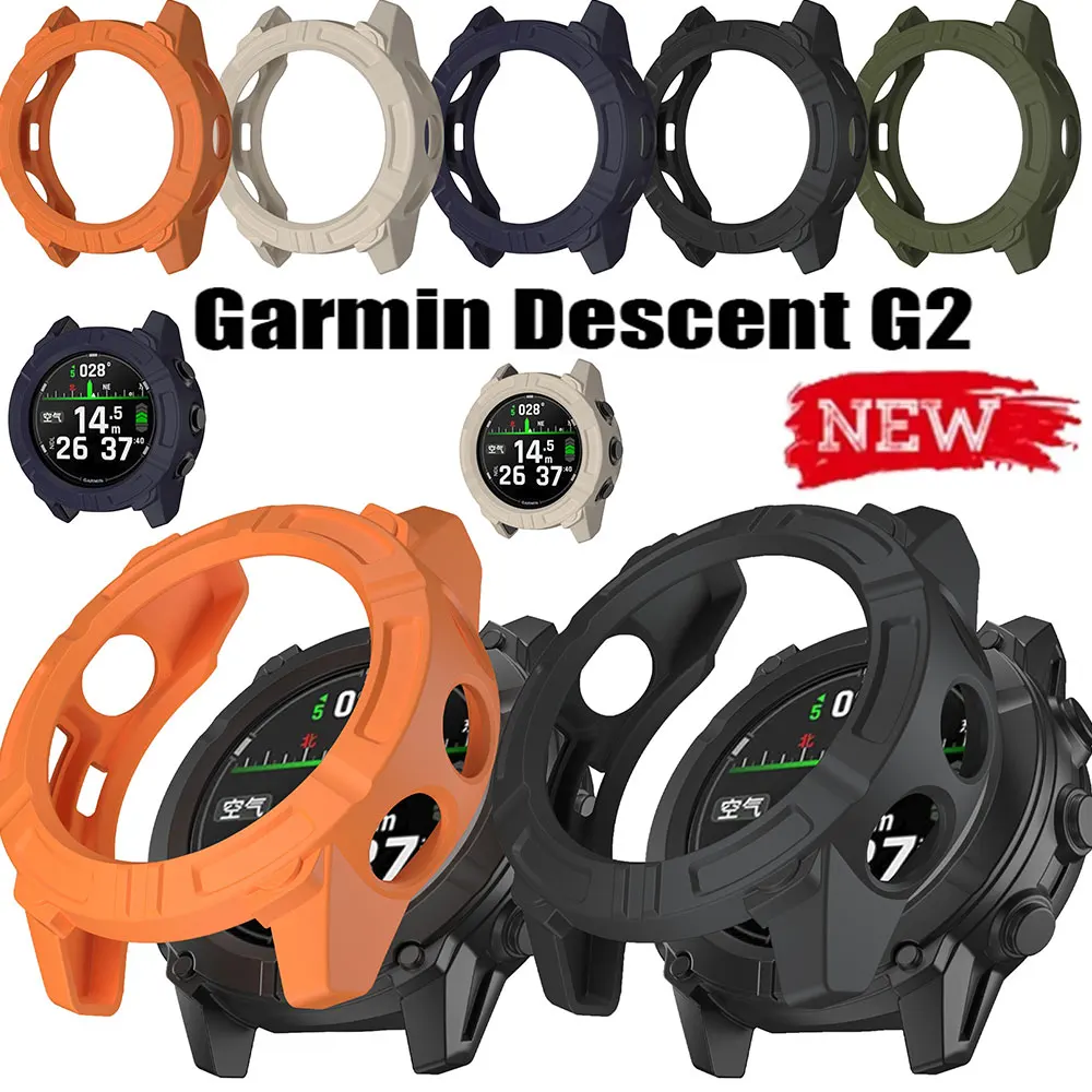 TPU Protective Case For Garmin Descent G2 Screen Protector Shell Anti-scratch Bumper Cover For Garmin Descent G2 Watch Accessory