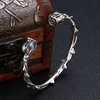 Retro hand-made design“Ghost Night Walk” skeleton bangle man retro domineering creative opening wide bangle 1