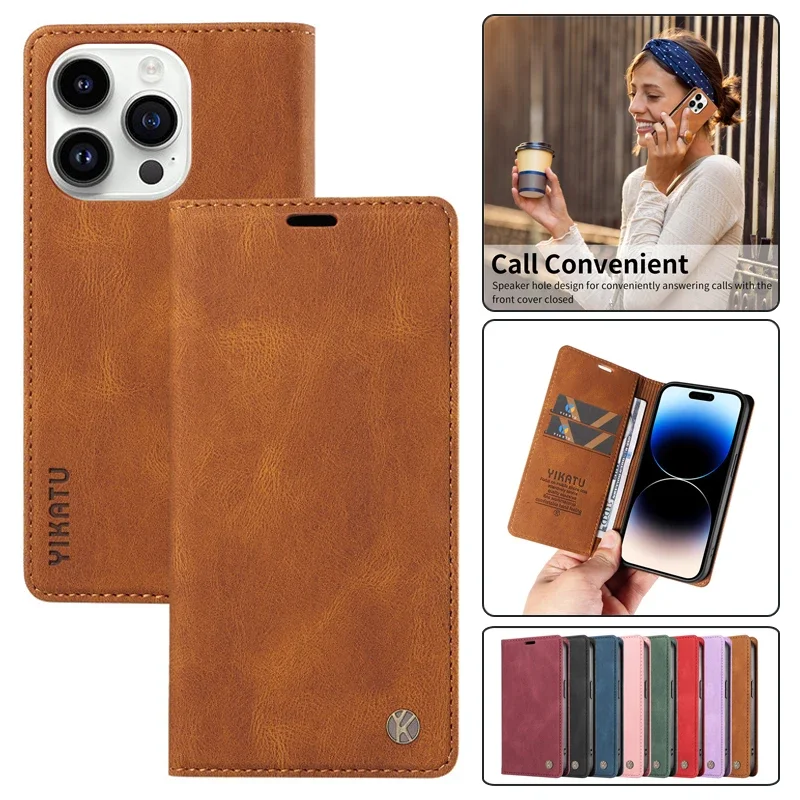 

Luxury Leather Wallet Card Phone Case for iPhone 15 14 Pro Max 13 12 11 SE 2022 XS XR X 8 7 6 Plus Flip Purse Holder Cover Coque