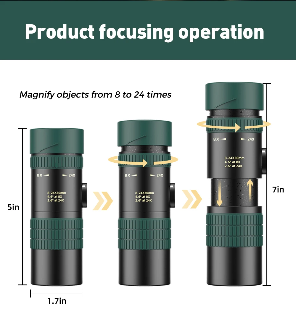 best telephoto camera phone TOKOHANSUN 8-24x30 Zoom Telephoto Telescope lens Monocular Long Range Foldable Tele phone lenses for phones Hunting Camping 100x zoom lens for mobile