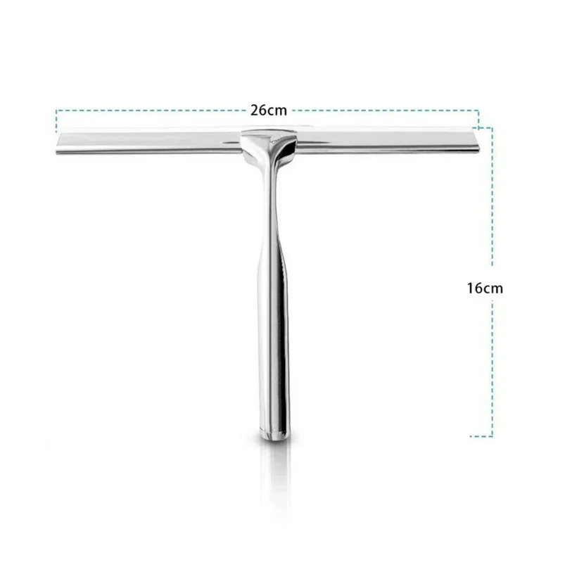Raschietto per tergicristallo per vetro, raschietto per doccia in acciaio inossidabile, spazzola per pulizia, raschietto per tergicristallo per specchio da bagno multifunzionale - immagine 6
