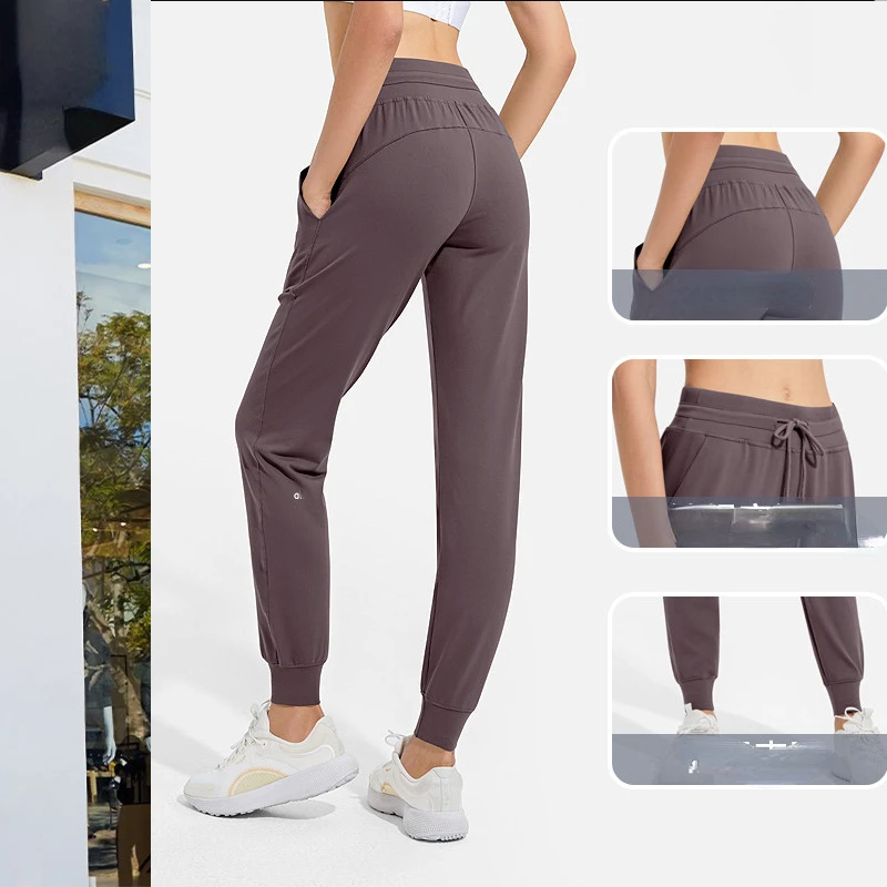 

Al Autumn and Winter New Women's Yoga Pants High Waist Slim Tie Feet Sports Women's Fitness Yoga Capris