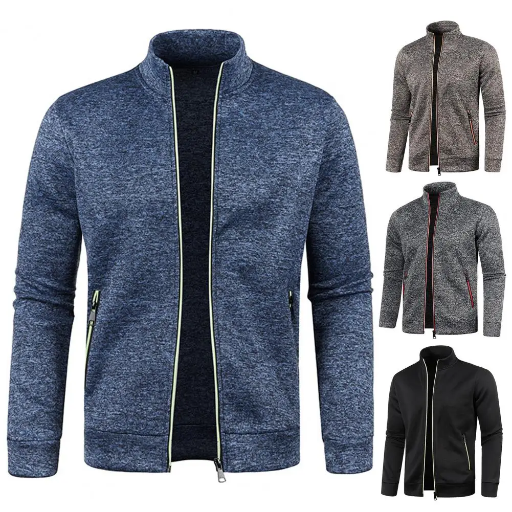 

Cardigan Sweatshirt Shrink Resistant Sweatshirt Coat Long Sleeves Male Oversized Pure Color Gym Jacket Outerwear Warm