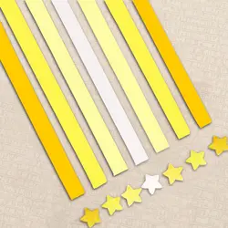 Vibrant Origami Star Paper Strips - 540 Sheets, 27 Colors for DIY Crafts and Home Decor (Yellow series540shee)