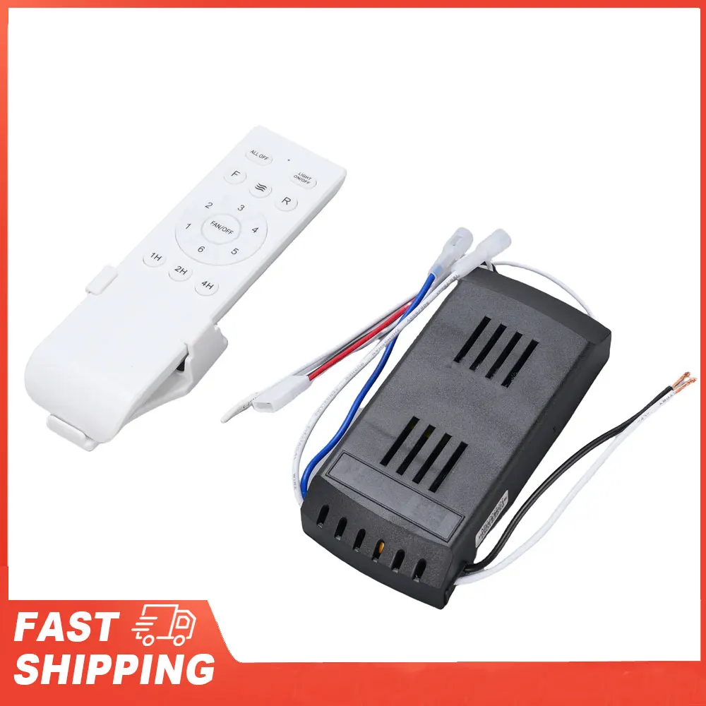 Ceiling Fan Remote Control Kit Ceiling Fan Receiver Remote Control Drop Proof ABS 6 Speeds Timer Long Distance for Replacement