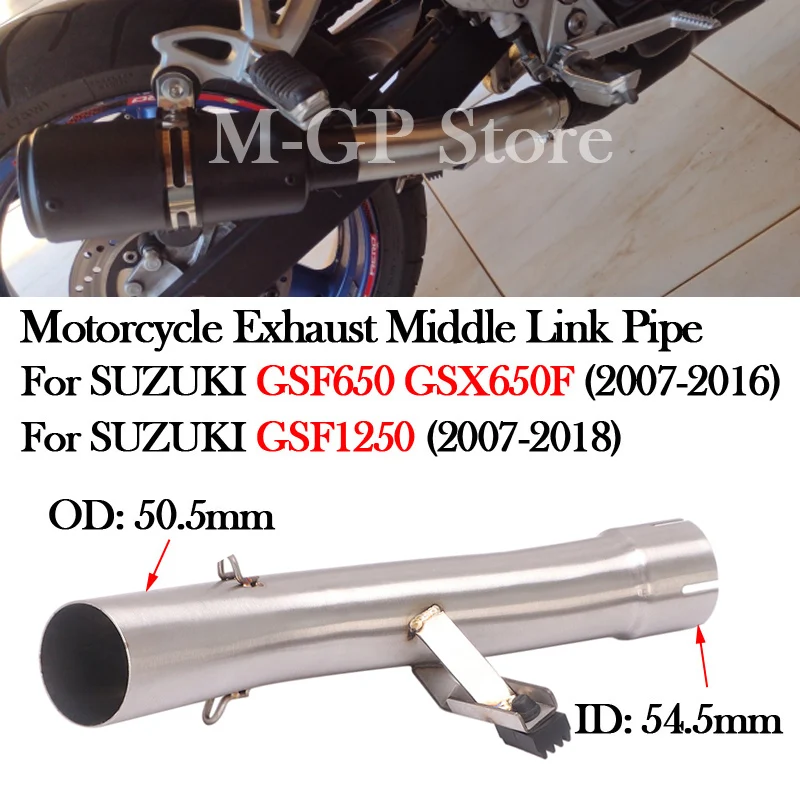 Motorcycle Exhaust System Modify Escape Moto Tube Muffler Middle Link Pipe Slip On For SUZUKI GSX650F GSF650 GSF1250 2007 - 2018