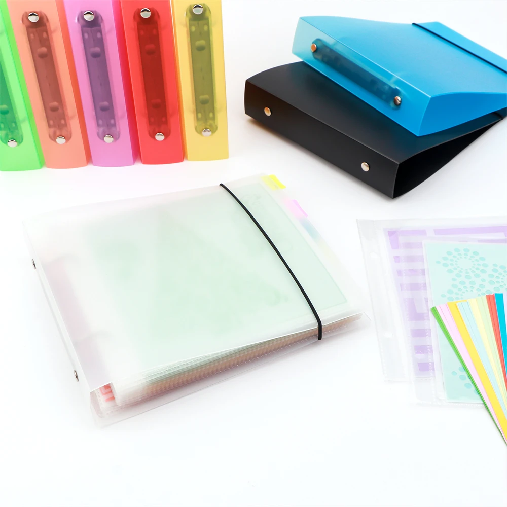 50pcs/Set Cookie Stencil Plastic Storage Binder 6x6" Multi-color Stencils Folder For Stamp Dies Storage Organization Pocket Bags