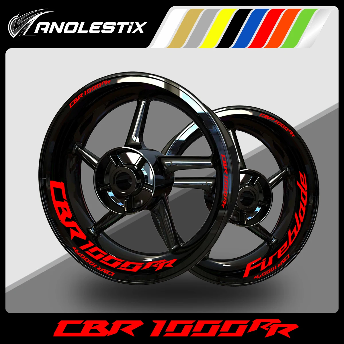 AnoleStix Reflective Motorcycle Wheel Sticker Hub Decal Rim Stripe Tape For Honda CBR 1000RR 2021 2020 2019 2018 2017