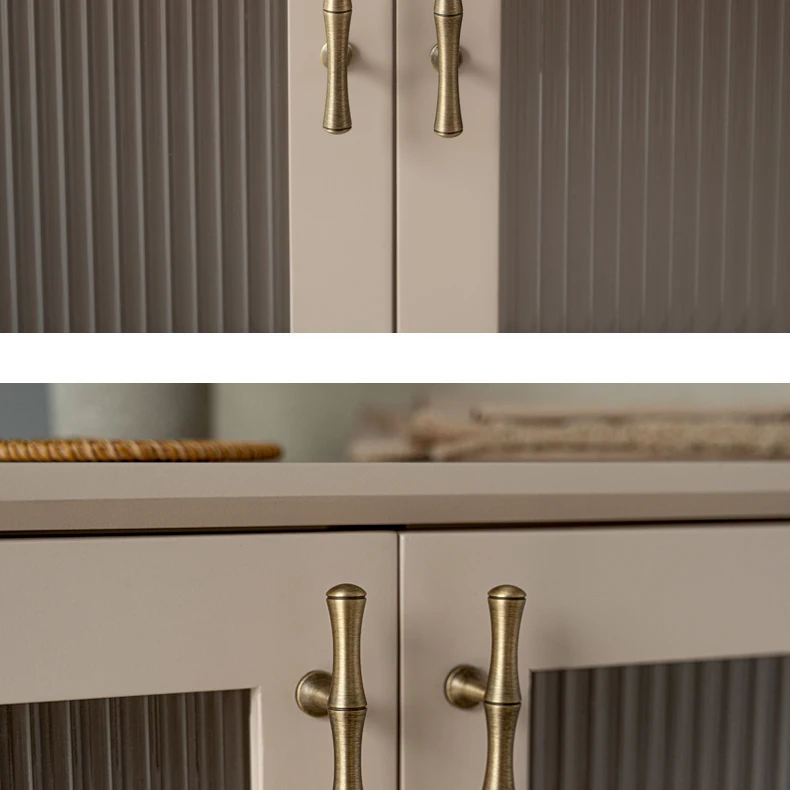 bamboo style antique brass handle for wardrobe drawer