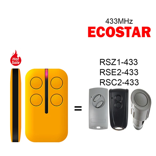 Multi-frequency Garage Remote Control For ECOSTAR RSZ1-433 RSE2-433 RSC2-433 Garage Door Opener Key Duplicator 433.92MHz 1
