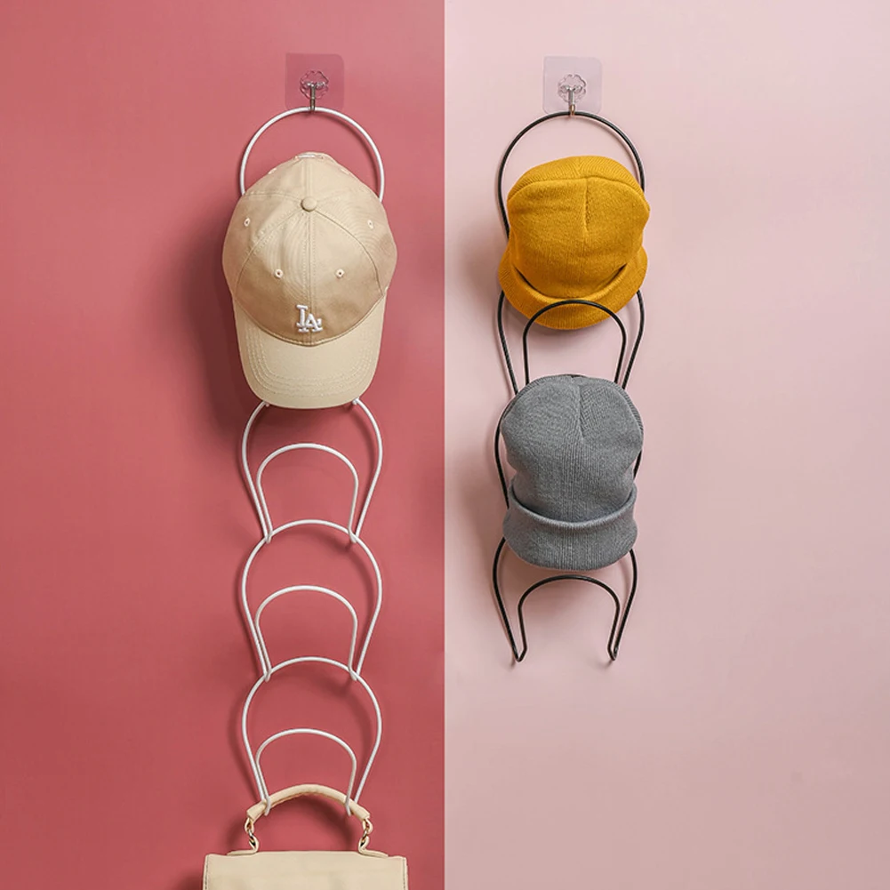 

Metal Hat Storage Rack Hangable Multifunctional Door Back Hook For Bathroom
