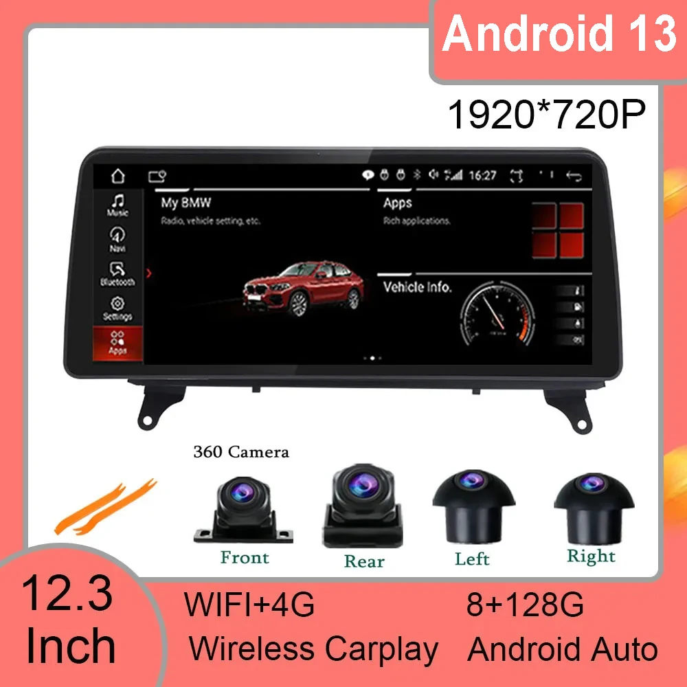 

1920*720P Android 13 12.3" Carplay No DVD Car Player Multimedia Radio Stereo GPS Navigation For BMW X5 E70 X6 E71 CCC CIC System