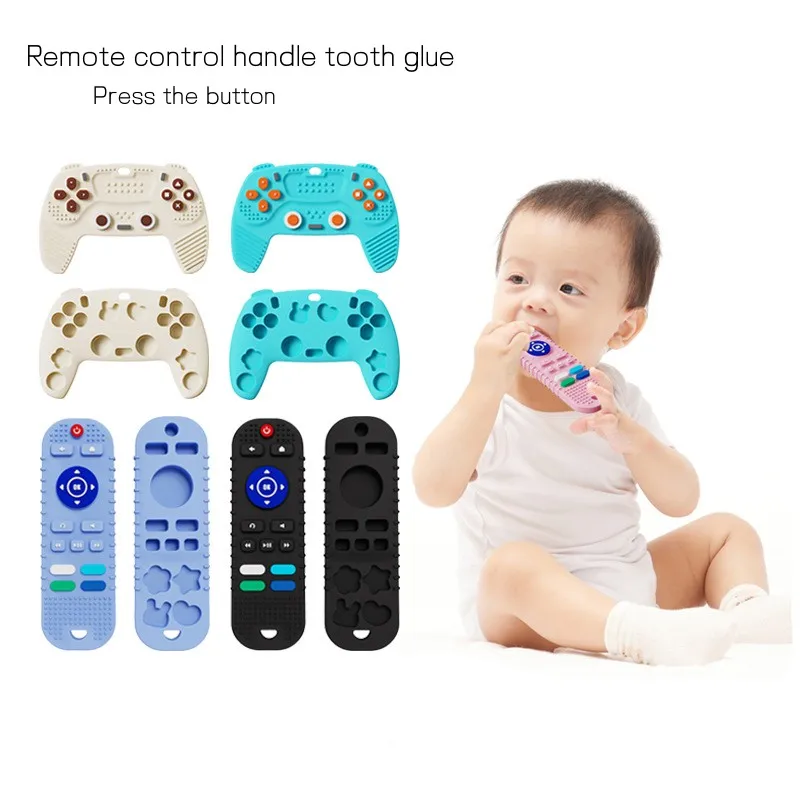 Baby Silicone Teether Toys Remote Control Game Machine Shape Teething BPA Free Silicone Kids Sensory Educational Toy Gifts 4