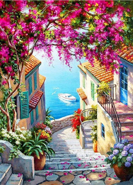 5D Scenery Diamond Painting DIY Landscape Diamond Mosaic Sunset Rhinestone Embroidery Full Drill Cross Stitch Kit Home Decore CY-FJ00107AE6