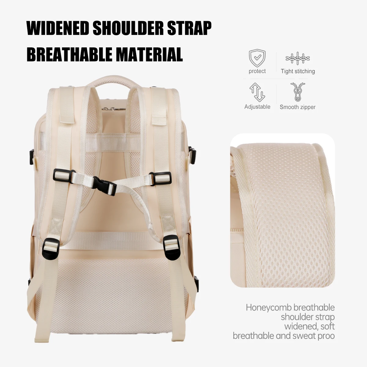 2025 New Backpack Female College Student Outdoor Commuting Large Capacity Computer Backpack Junior High School Bag Travel with Air Bag and Vacuum Compression