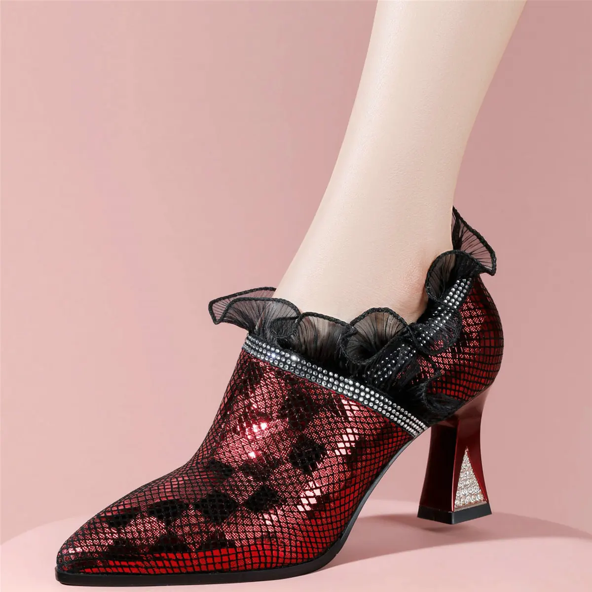 

Rhinestones Wedding Shoes Women Shiny Glitter High Heel Party Pumps Female Summer Pointed Toe Gladiator Sandals Casual Shoes