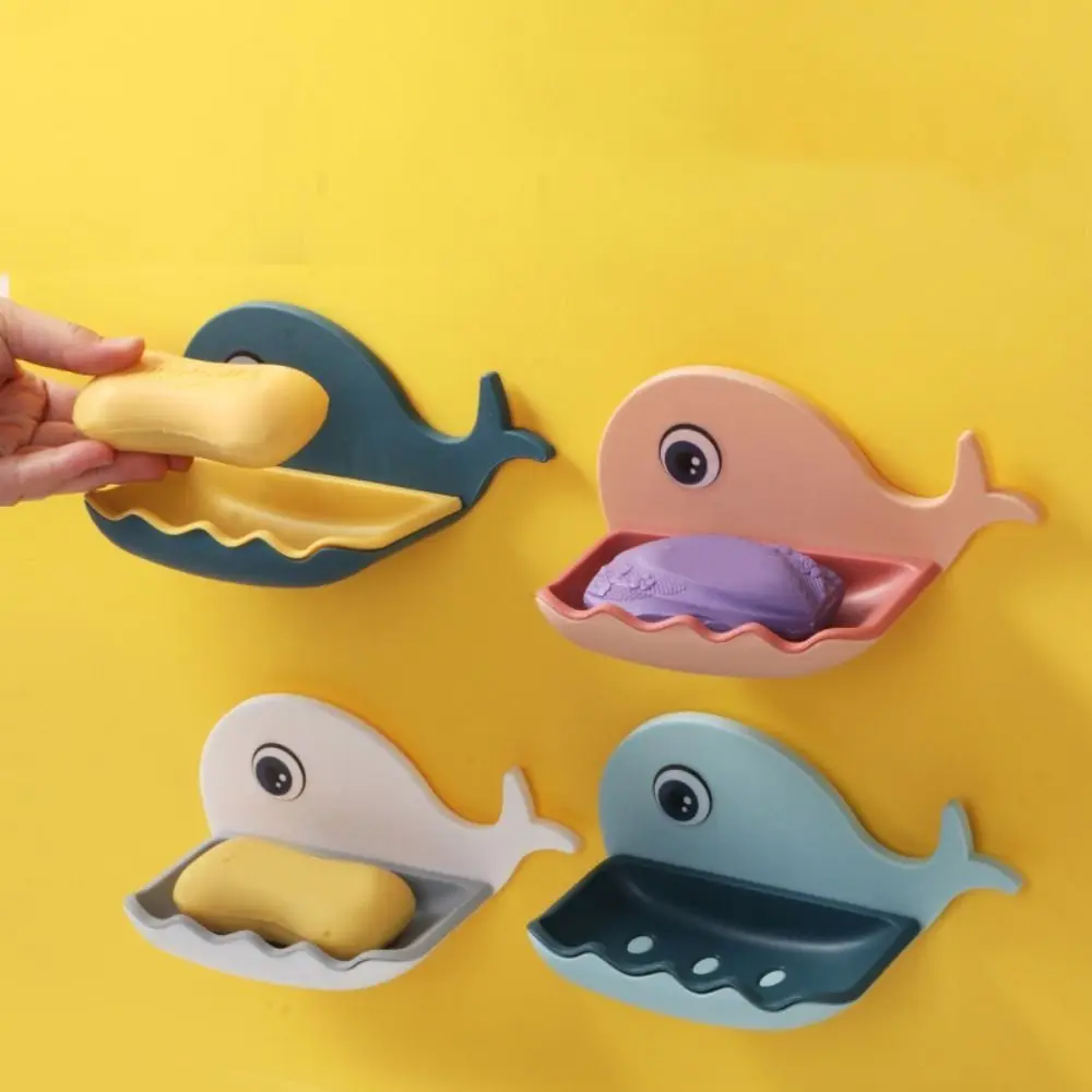 Description Picture 2 of itemPortable Whale Shape Soap Box Drain Soap Holder Box Bathroom Shower Accessories Soap Holder Sponge Storage Container Plate Tray