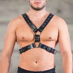 Adjustable PU Leather Harness Punk Chest Belt for Club and Festival Outfits (Harness belt)