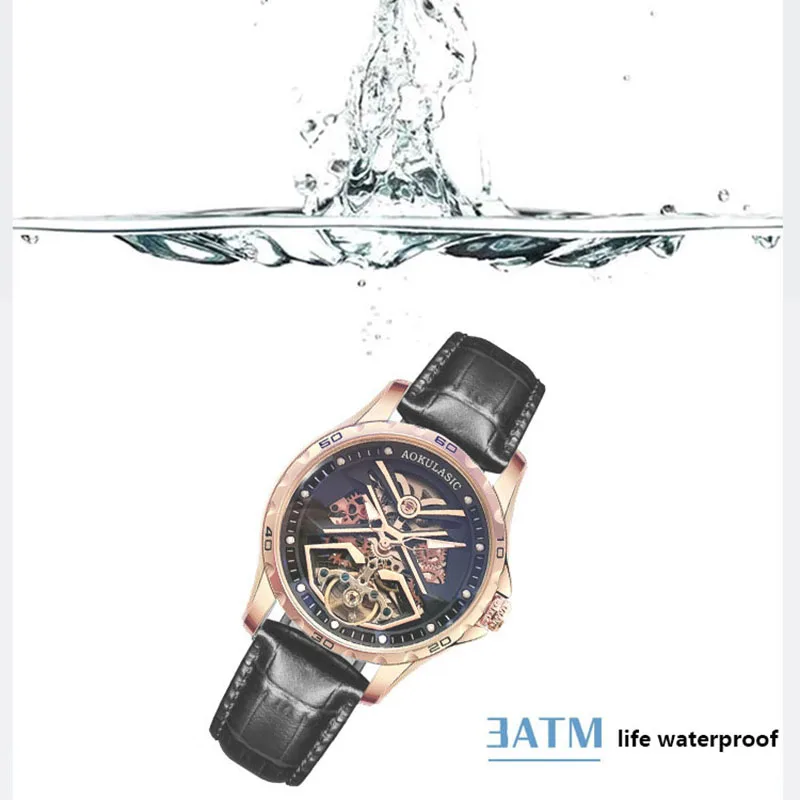 AOKULASIC Men New Mechanical Wristwatch Fashion Luxury Automatic Business Waterproof Sport Watches Male Casual Luminous Watch