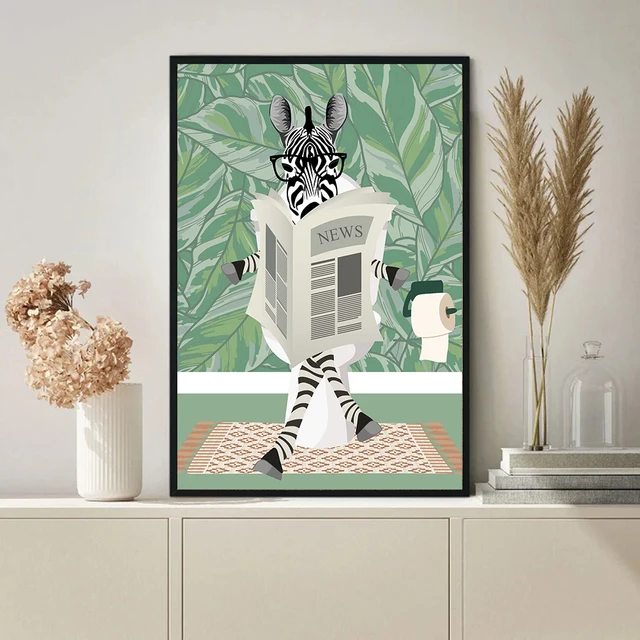 Zebra Reading Newspaper Wall Art