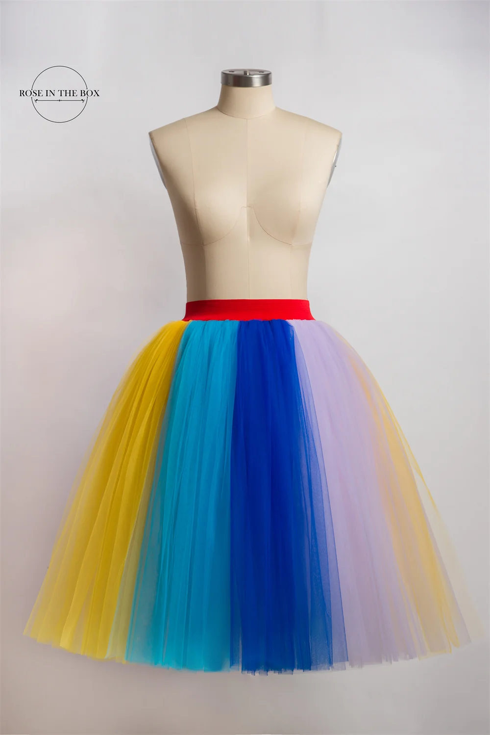 Pastel Rainbow Tulle Skirt Womens Custom Plus Size Tulle Midi