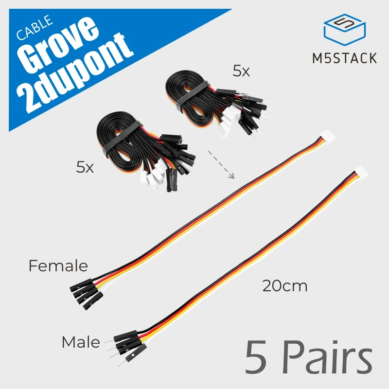 M5stack státní úředník grove2dupont konverze kabel 20cm (5pairs)