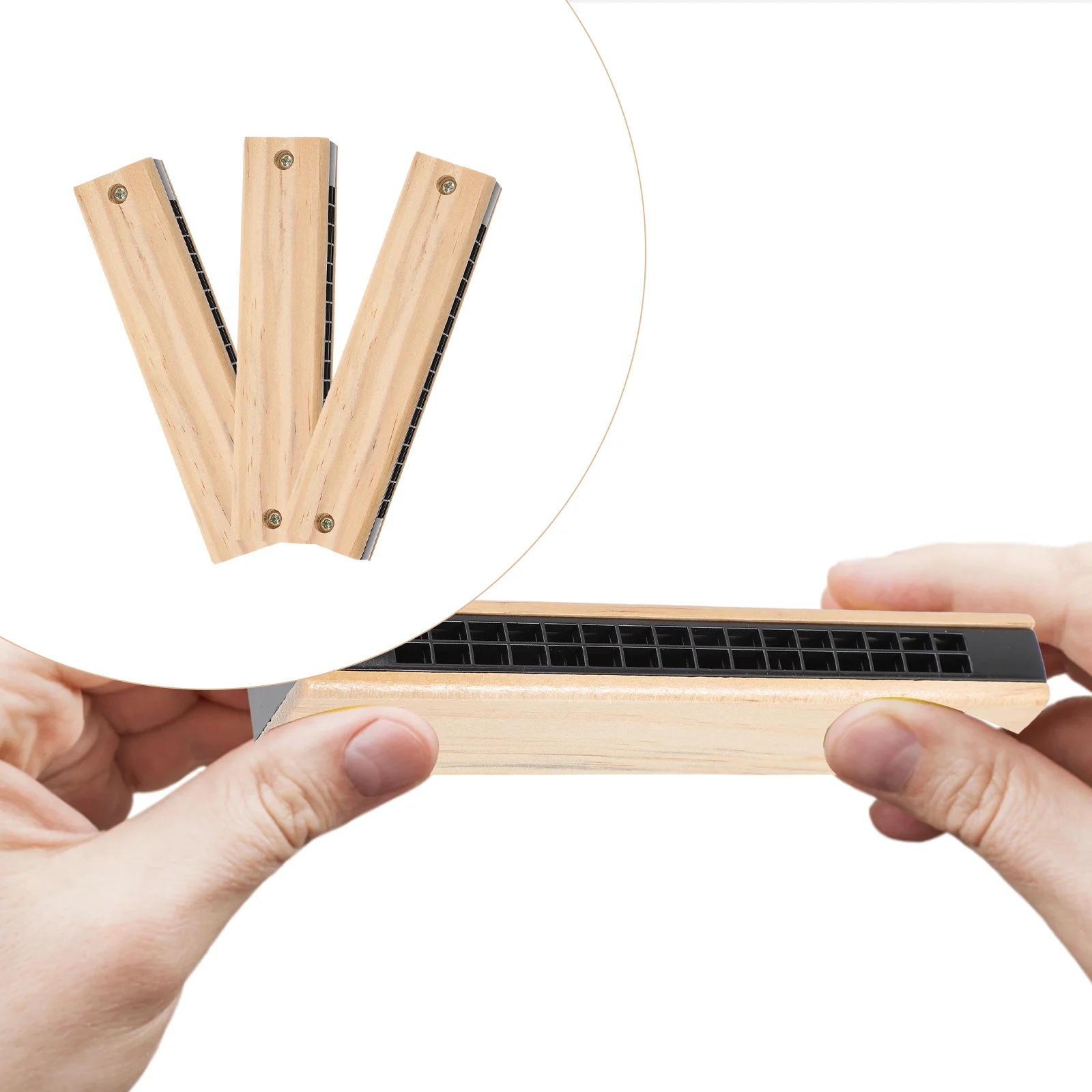 

Wooden Harmonicas for Kids and Adults: 16 Holes, Translucent, and Professional-grade