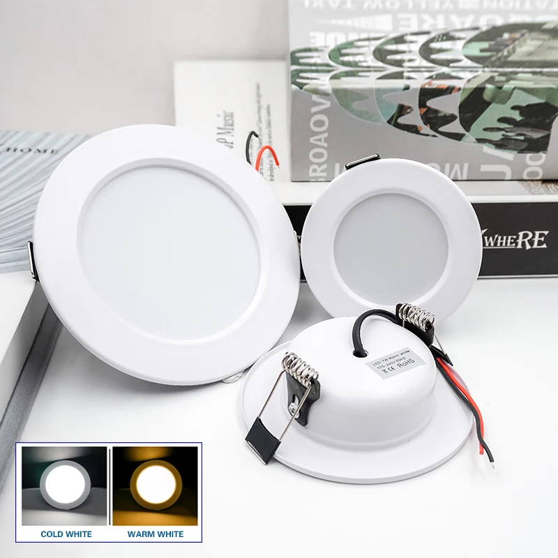 10pcs/lot LED Downlight 5W 9W 12W 15W 18W Recessed Spotlight Ceiling Lamp AC110V 220V DC12V 24V Indoor Lighting Warm Cold White