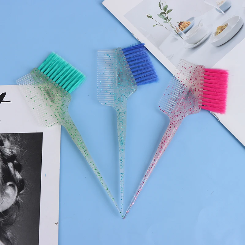 1PC Soft Fibre Hair Brushes Glitter Tint Dye Hair Brush  Fluffy Comb Barber Hair Dye Hair Brush Fashion Hairstyle Design Tool