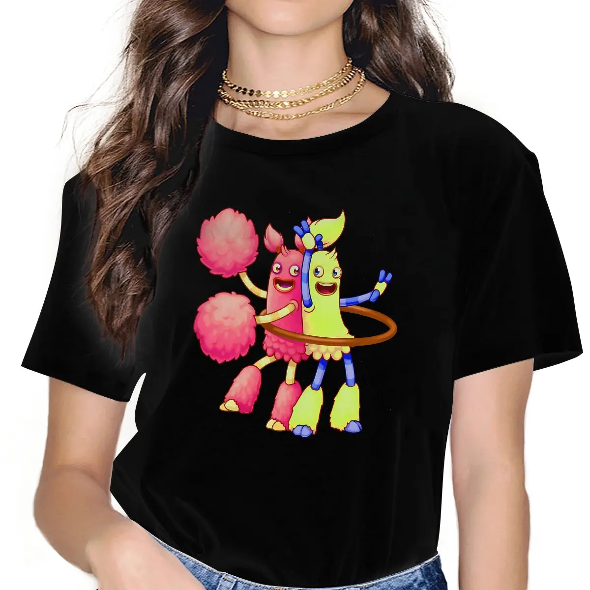 Game My Singing Monsters Hoola E Pompon T Shirt Vintage Homme Maglietta In Poliestere Da Donna O-Collo