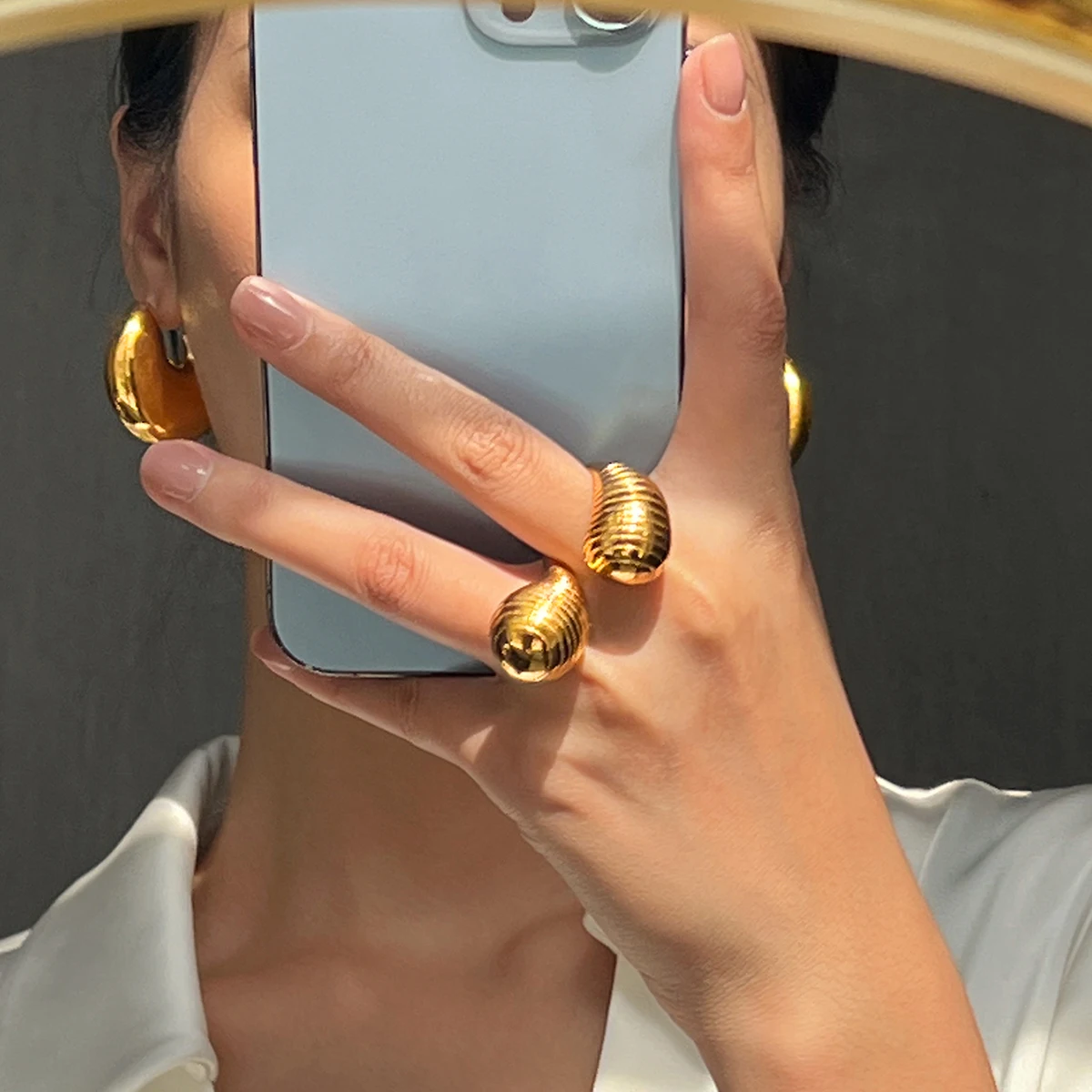 Elegant Shiny Mirror Stainless Steel Women's Ring - Trendy Chic Luxury Jewelry Gift