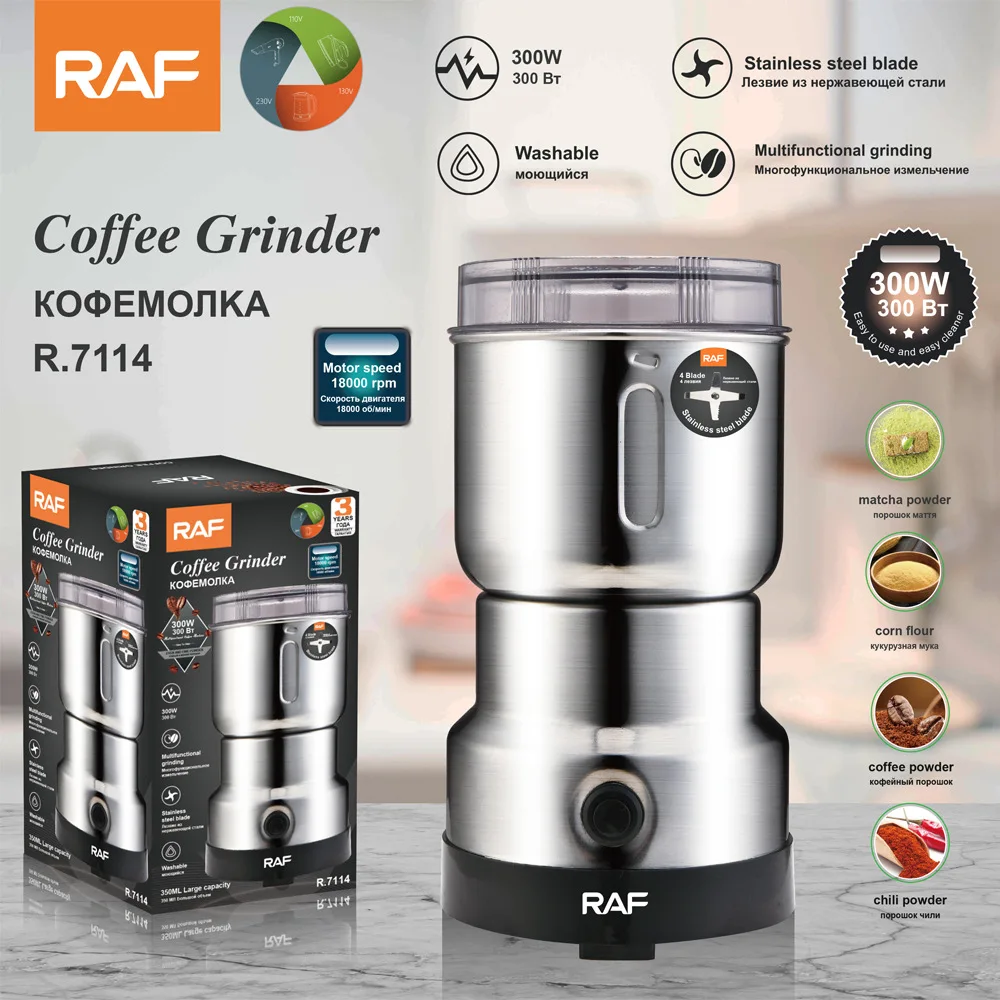 RAF Electric Bean Grinder Dry Mill Machine Lightweight Household Grinding Cup Portable Coffee Beans Grinder Grinding Machine