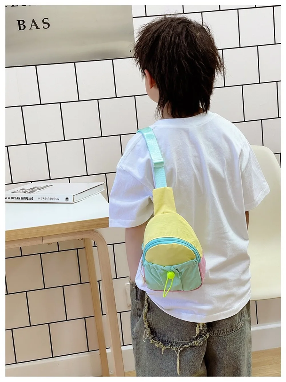 Niedliche Nylon-Brusttasche für Kinder, Farblich Abgestimmte Leichte Schultertasche, Umhängetasche für Outdoor-Aktivitäten – Detail 6