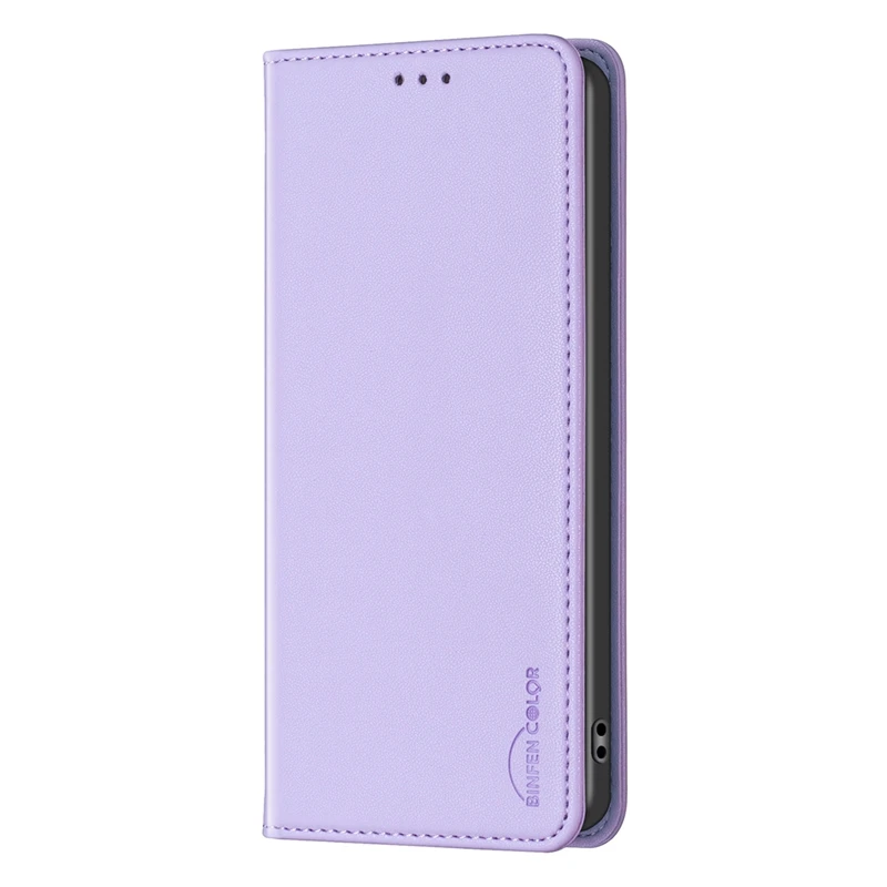 Stylish Solid Color Leather Wallet Phone Cover with Magnetic Closure