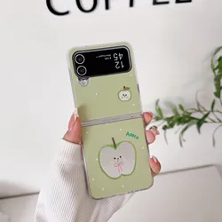 Mirror Face Apple Green Protective Phone Case with Lanyard - Galaxy Z Flip5 (Case)
