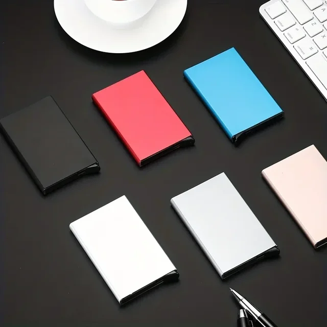 Slim Pop-Up Card Wallet RFID Blocking Minimalist Credit Card Holder for Men Mini Metal Case Automatic Pop Up ID Credit Card - Image 5