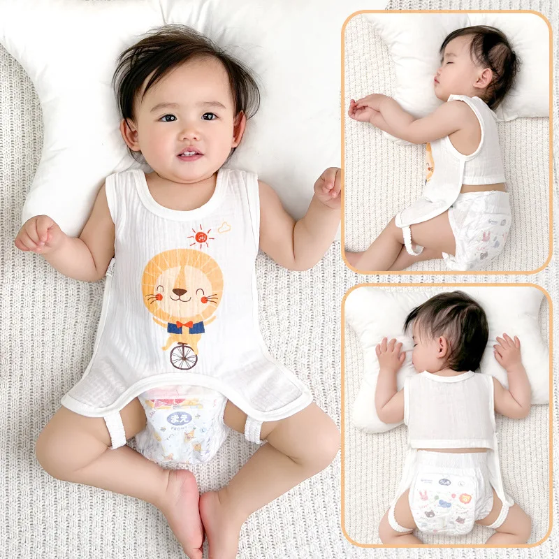 Description Picture 5 of itemBaby Girls Clothes Half Back Gauze Cotton Sleeveless Girl Bodysuit 0-24 Months Newborn Thinly Cartoon Boys Clothing Toddler