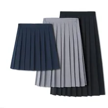 Preppy Black XS - 5XL Pleated Mini Skirt Short Women Summer Autumn Uniform High Waisted Skirts Knee Length Saia Feminina