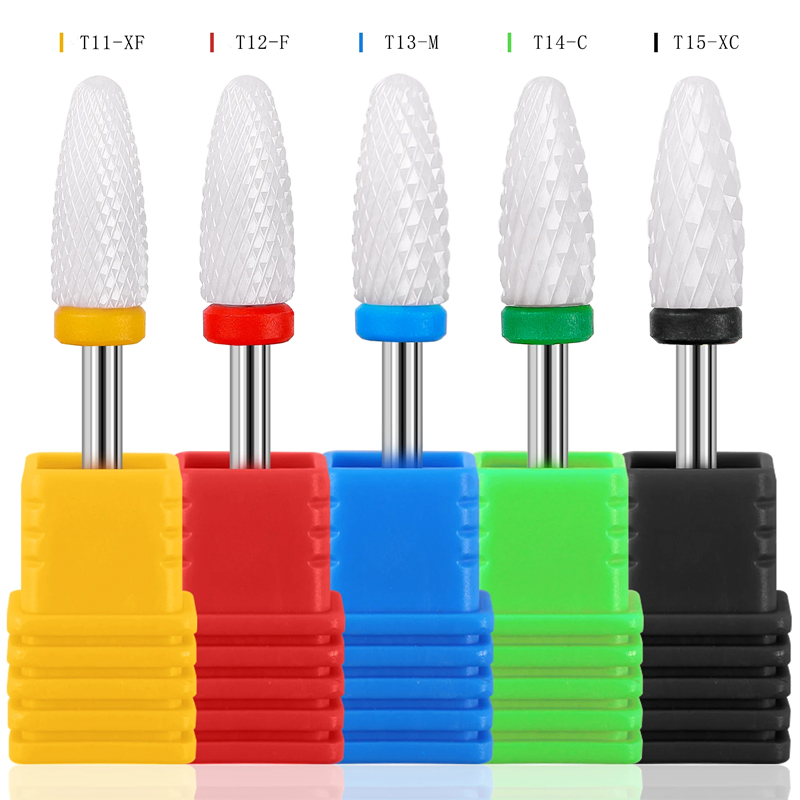  Ceramic Nail Drill Fine Bits Set Professional Mill Manicure Machine Pedicure Tools for emoving Cuticle Dead Skin Repair Poly 1pc 