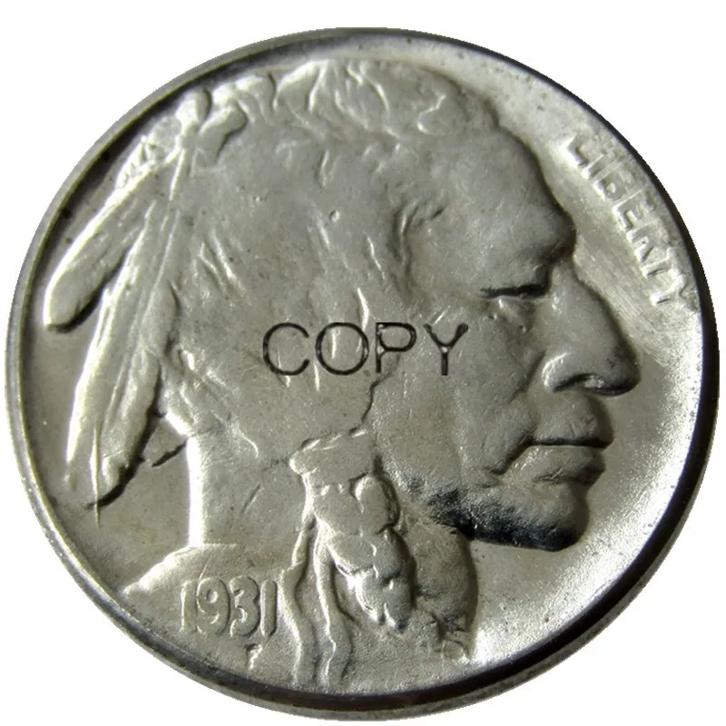 Us 1931 Buffalo Nickel Five Cents Copia Moneta Decorativa