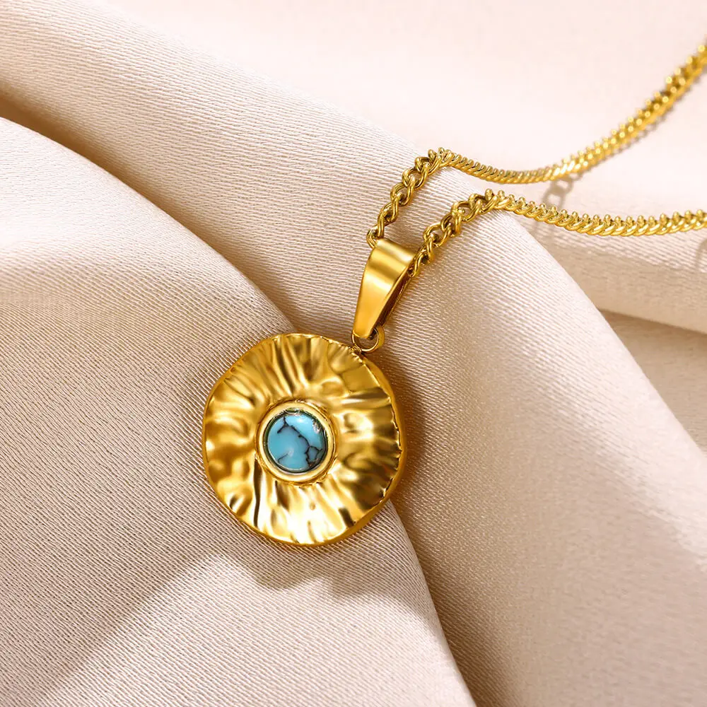 Madison's Exclusive | Antique Round Stone Pendant Necklace main image 0