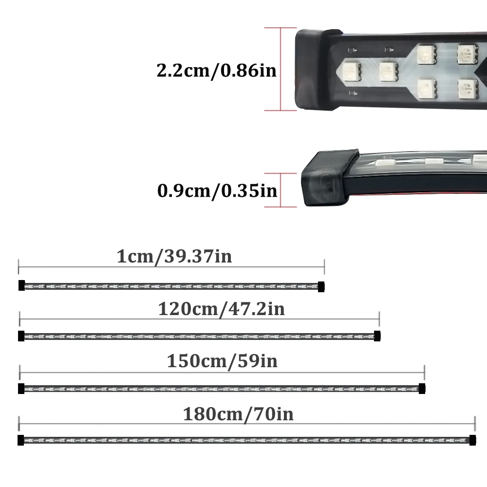 รูปสินค้า สายไฟ LED ปรับสีได้ สำหรับรถยนต์และรถบรรทุก