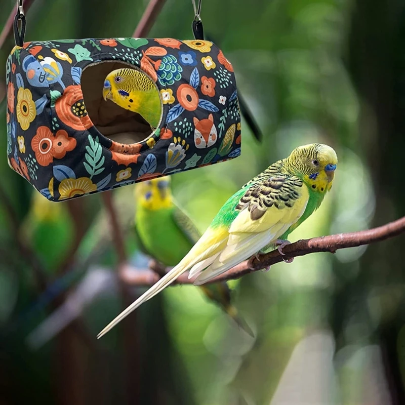 HEEPDD Cabane de Perroquet, Oiseau Suspendu Hamac Jouet Coupe-Vent Nid  Maison Lit Grotte Hiver Chaud pour Perruche Cacatoès Cockatoo Conure  (Chouette